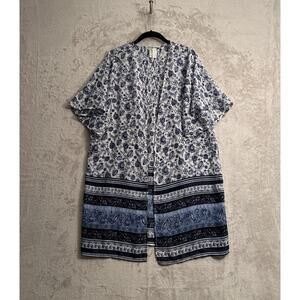 Beachwear by Japna Beach Cover-Up Sheer Floral Boho Kimono Sleeve One Size O/S